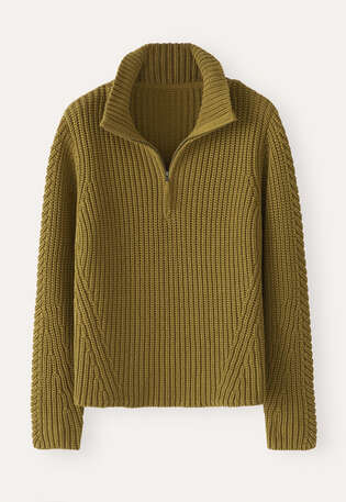 Zip-neck sweater, Lichen, webstill
