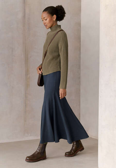 Jersey skirt, Dark teal, completeTheLook
