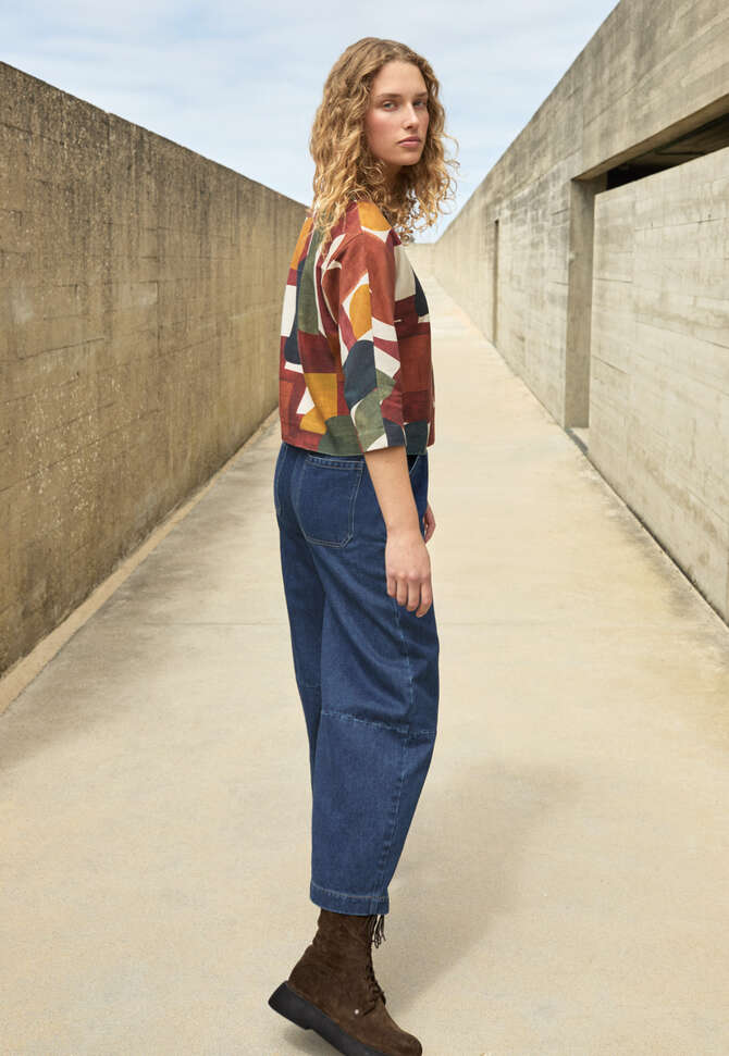 Printed jersey top, Burnt orange, completeTheLook