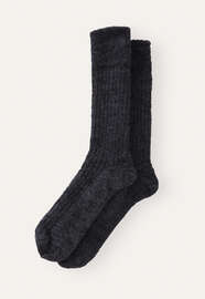 Ribbed socks, Charcoal, webstill