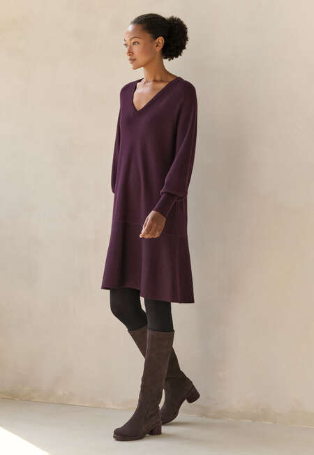 Peplum-detail dress, Maroon, completeTheLook
