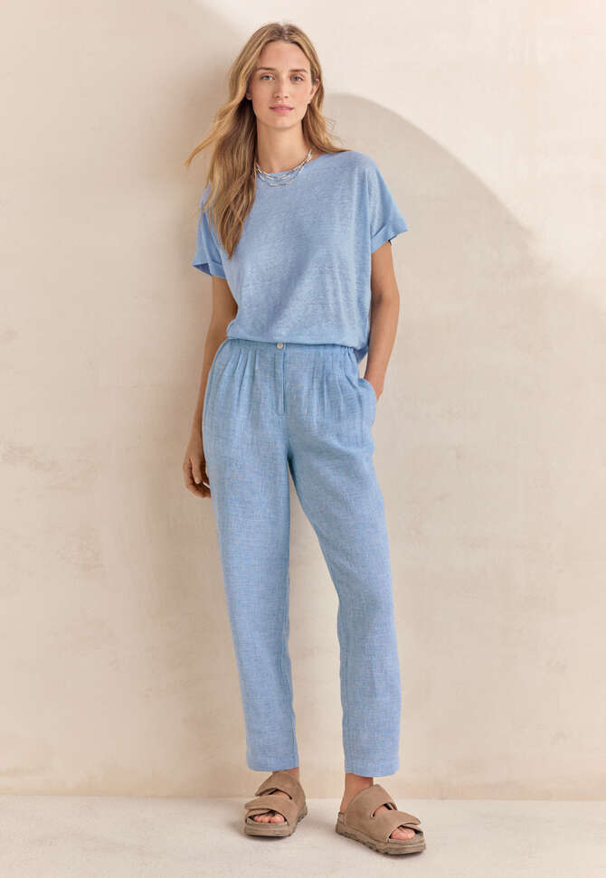 Tapered trousers, Marine, completeTheLook