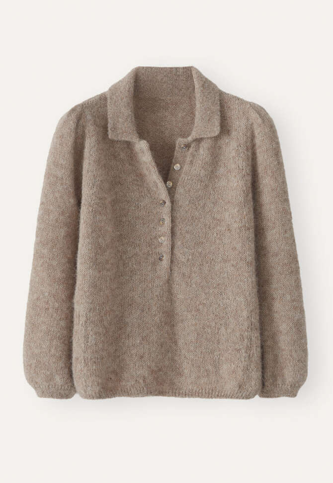 Collared sweater, Fawn brown, completeTheLook
