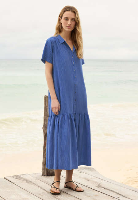 Striped dress, Marine, completeTheLook