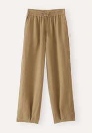 Pull-on tapered trousers, Soft khaki, webstill