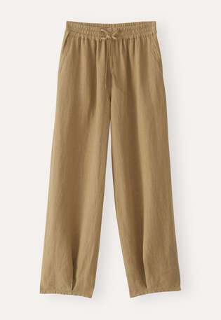 Pull-on tapered trousers, Soft khaki, webstill
