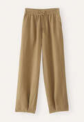 Pull-on tapered trousers, Soft khaki, webstill
