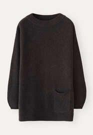 Patch-pocket sweater, Charcoal, webstill