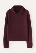 Moss-stitch collared sweater, Burgundy, webstill