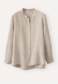 Striped shirt with peplum, Sand aqua, webstill