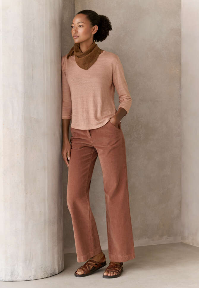 Round-neck top, Soft peach, completeTheLook