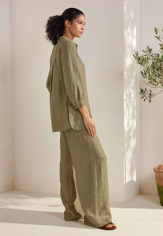 Front-seam trousers, Dark olive, completeTheLook