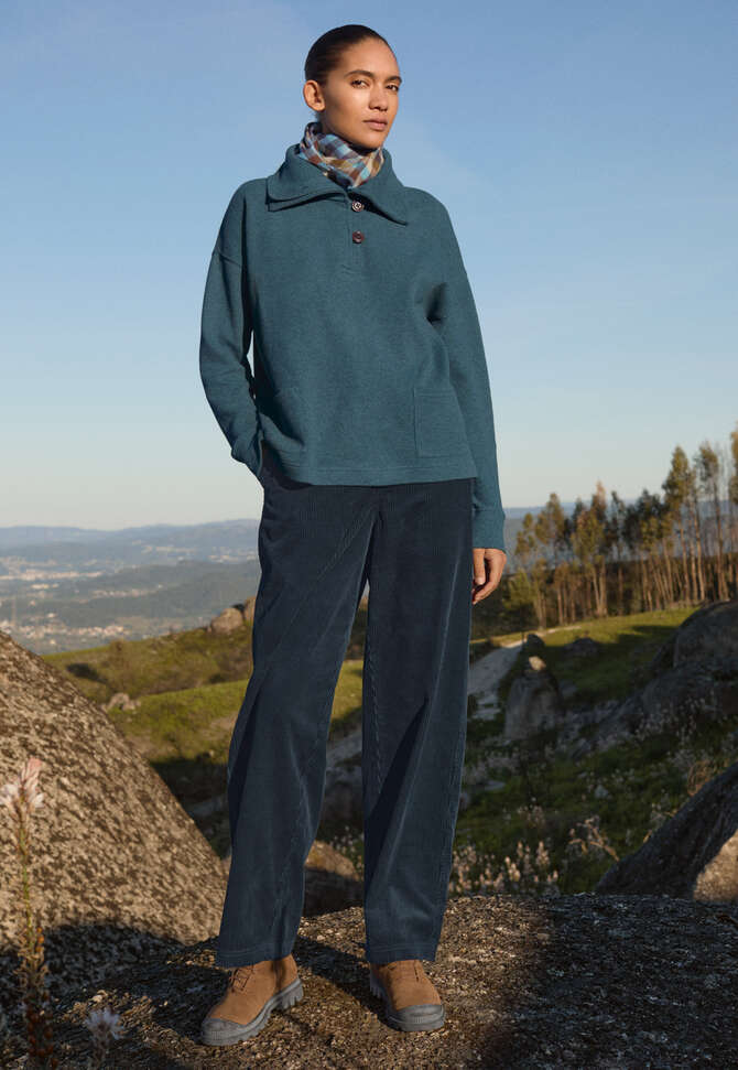 Funnel-neck tunic, Petrol teal, completeTheLook