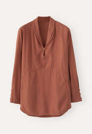 Shawl-collar blouse, Dark coral, webstill