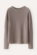 High-neck sweater, Soft brown, webstill