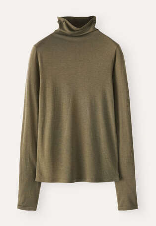 Funnel-neck top, Moss green, webstill