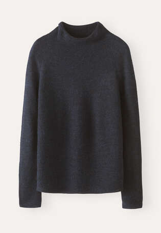 High-neck sweater, Blue black, webstill