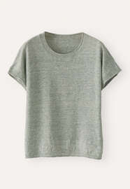 Short-sleeve sweater, M&eacute;lange sage, webstill