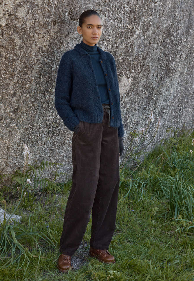 Collared cardigan, Dark petrol, completeTheLook