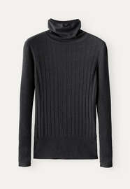 Ribbed sweater, Black marl, webstill