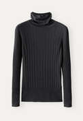 Ribbed sweater, Black marl, webstill