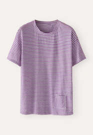 Striped T-shirt, Purple white, webstill