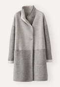 Funnel-neck coat, Pale grey, webstill