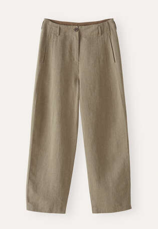 Barrel-leg trousers, Taupe, webstill