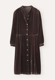 Pleat-waist dress, Chocolate, webstill