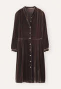 Pleat-waist dress, Chocolate, webstill