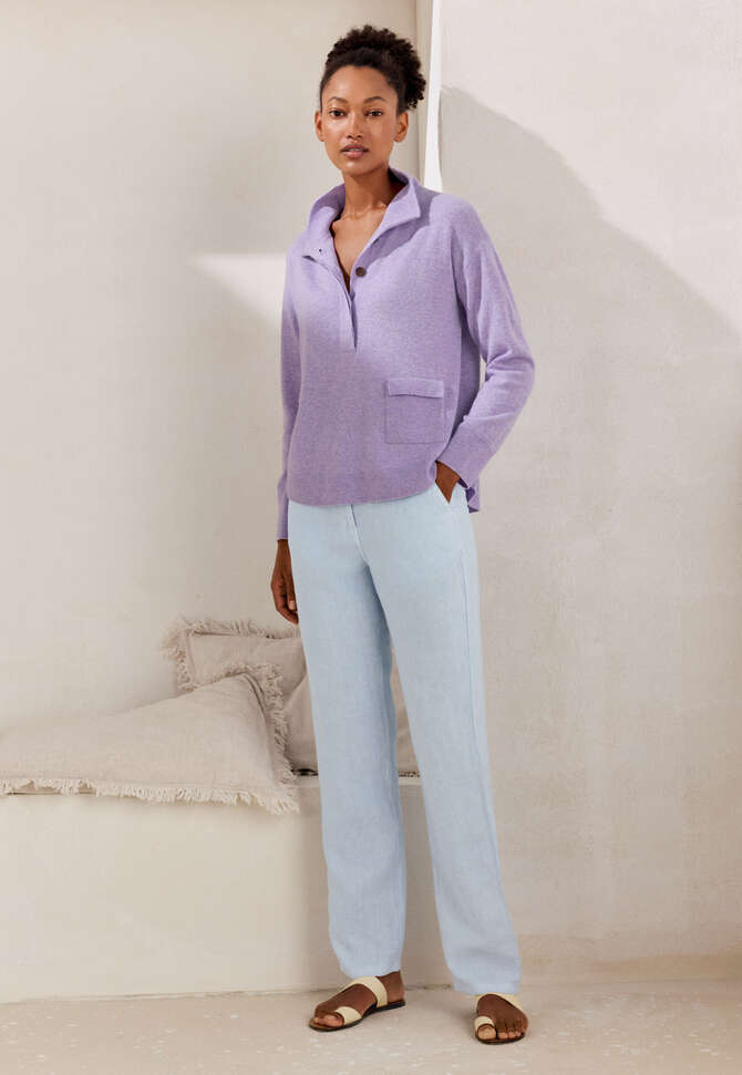 Pocket-detail sweater, Soft lavender, completeTheLook