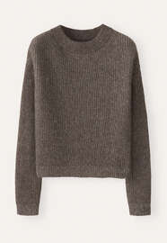 Rib-stitch sweater, Mink brown, webstill