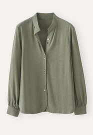 Funnel-neck blouse, Khaki green, webstill
