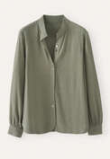 Funnel-neck blouse, Khaki green, webstill
