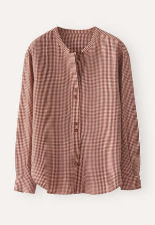 Gingham blouse, Maroon cherry, webstill
