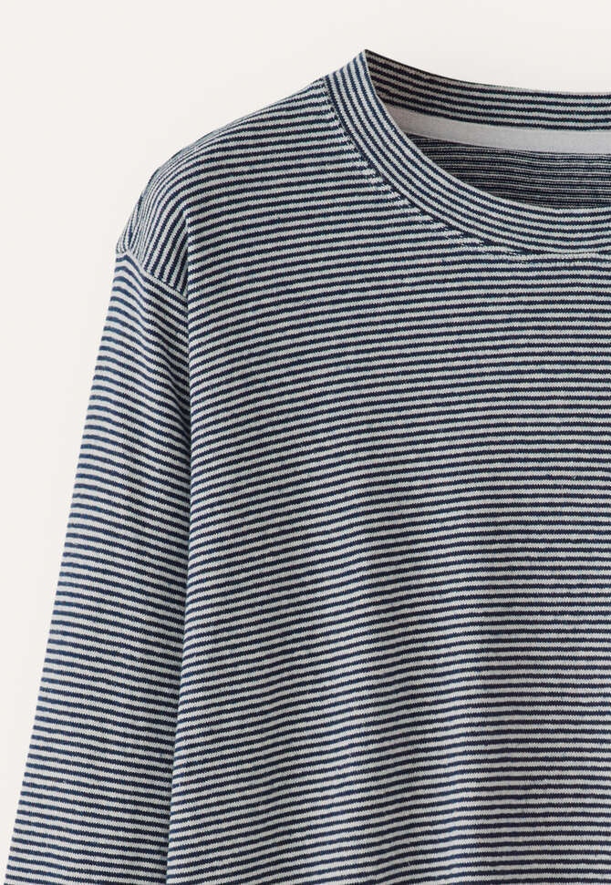 Striped jersey top, Ink white, completeTheLook