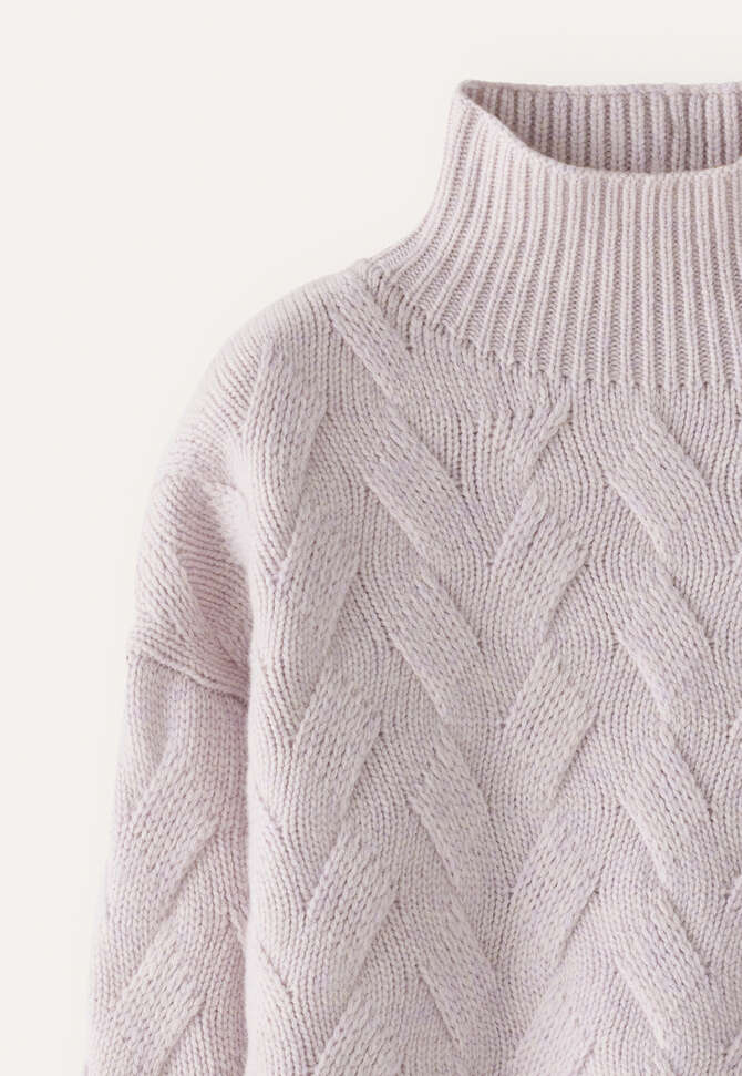 Cable sweater, Lilac fawn, completeTheLook