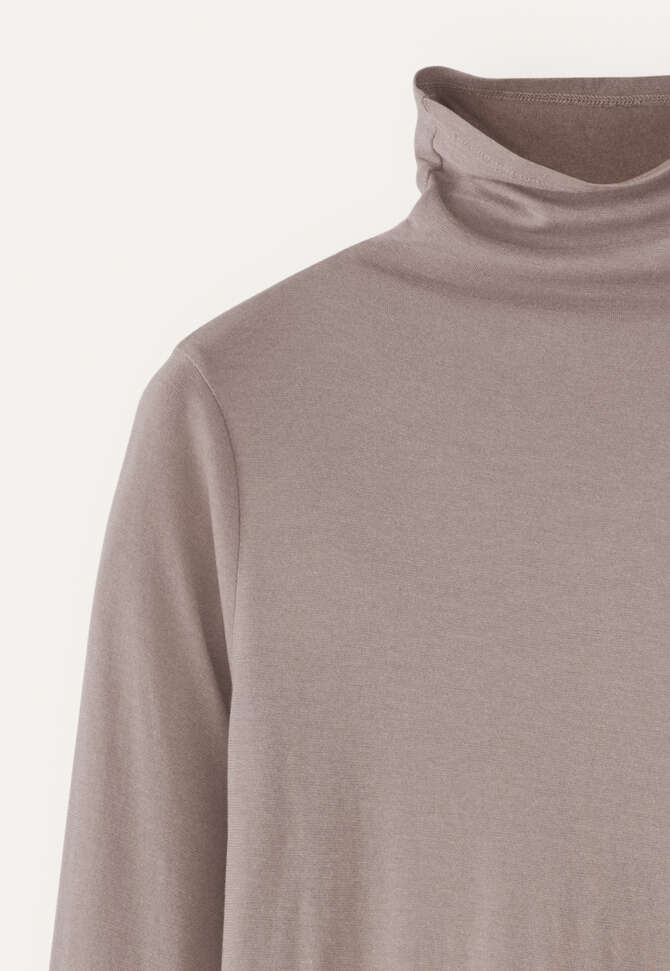 Funnel-neck top, Mink taupe, completeTheLook