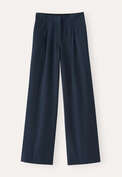Pleat-front trousers, Petrol, webstill