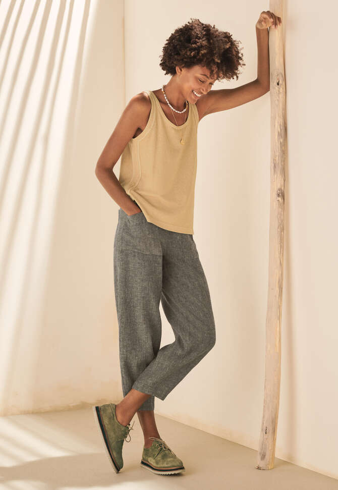Front-seam trousers, Black fawn, completeTheLook