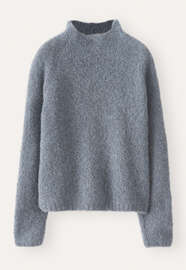 Funnel-neck sweater, Frosted petrol, webstill