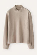 Cross-over neck sweatshirt, Pale fawn, webstill