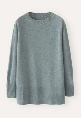Raglan-sleeve sweater, Lagoon, webstill