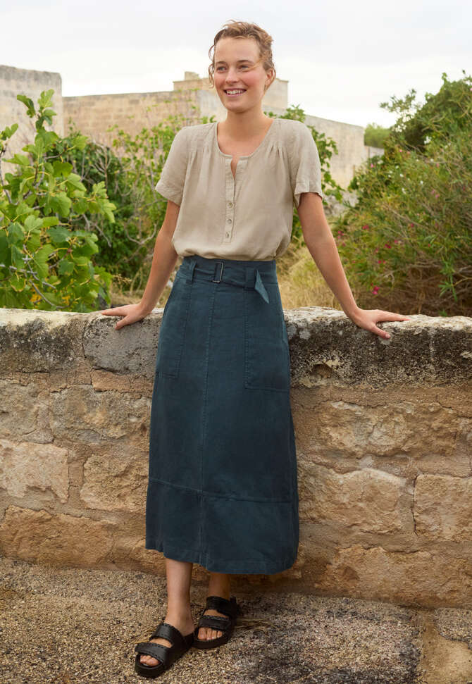Pleated short-sleeve top, Grey stone, completeTheLook