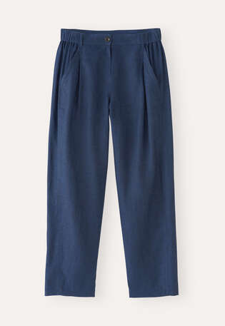 Cropped tapered trousers, Midnight blue, webstill