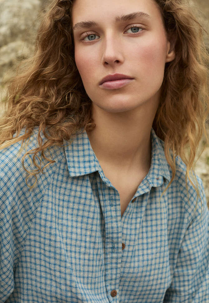 Checked shirt, Turquoise cream, completeTheLook