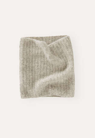 Knitted snood, Pale grey, webstill