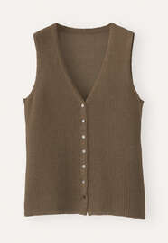 Sleeveless knitted top, Green taupe, webstill