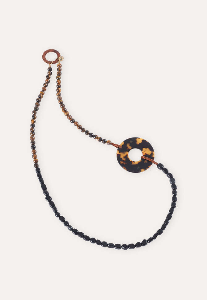 Tiger-eye necklace, Black brown, completeTheLook