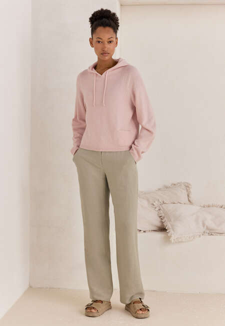 Knitted hoodie, Pale pink, completeTheLook